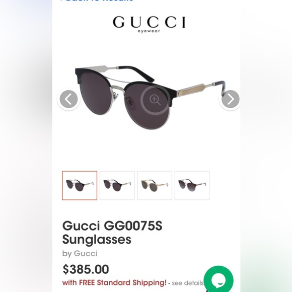 Gucci GG0075S Gold Sunglasses